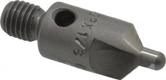 Made in USA - 1-1/8" OAL, 3/8" Head Diam, 2 Flute, 100° Incl Angle, Integral Pilot, Adjustable Stop Countersink - Exact Tooling