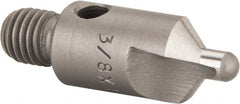 Made in USA - 1-1/8" OAL, 3/8" Head Diam, 2 Flute, 100° Incl Angle, Integral Pilot, Adjustable Stop Countersink - Exact Tooling