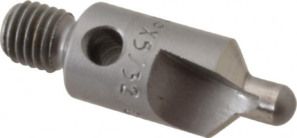 Made in USA - 2-1/2" OAL, 3/8" Head Diam, 2 Flute, 100° Incl Angle, Integral Pilot, Adjustable Stop Countersink - Exact Tooling