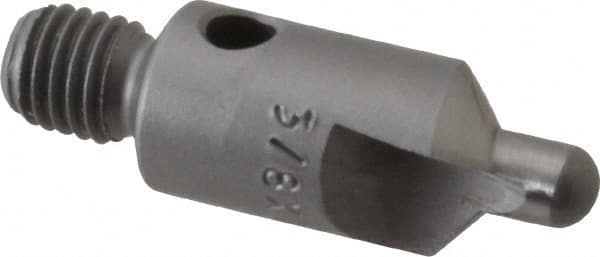 Made in USA - 2-1/2" OAL, 3/8" Head Diam, 2 Flute, 100° Incl Angle, Integral Pilot, Adjustable Stop Countersink - Exact Tooling