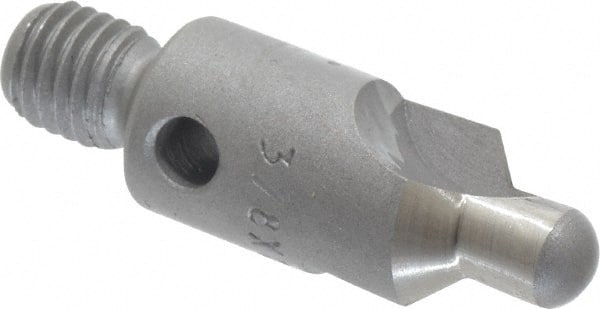 Made in USA - 2-1/2" OAL, 3/8" Head Diam, 2 Flute, 100° Incl Angle, Integral Pilot, Adjustable Stop Countersink - Exact Tooling