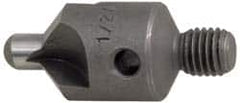 Made in USA - 2-1/2" OAL, 1/2" Head Diam, 3 Flute, 100° Incl Angle, Integral Pilot, Adjustable Stop Countersink - Exact Tooling