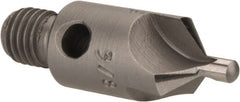 Made in USA - 1-1/8" OAL, 3/8" Head Diam, 3 Flute, 100° Incl Angle, Integral Pilot, Adjustable Stop Countersink - Exact Tooling
