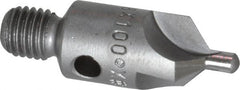 Made in USA - 1-1/8" OAL, 3/8" Head Diam, 3 Flute, 100° Incl Angle, Integral Pilot, Adjustable Stop Countersink - Exact Tooling