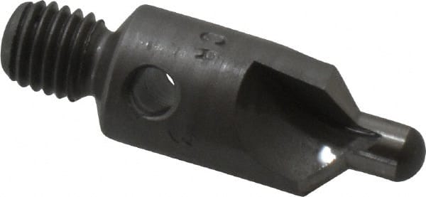 Made in USA - 2-1/2" OAL, 3/8" Head Diam, 3 Flute, 100° Incl Angle, Integral Pilot, Adjustable Stop Countersink - Exact Tooling