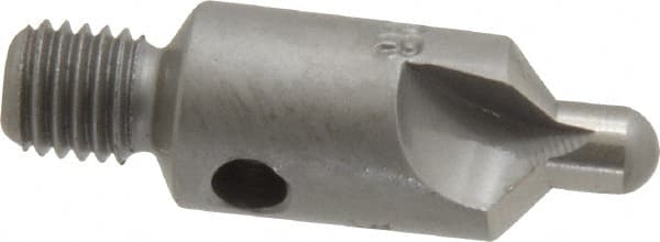 Made in USA - 2-1/2" OAL, 3/8" Head Diam, 3 Flute, 100° Incl Angle, Integral Pilot, Adjustable Stop Countersink - Exact Tooling