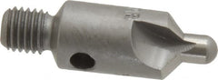 Made in USA - 2-1/2" OAL, 3/8" Head Diam, 3 Flute, 100° Incl Angle, Integral Pilot, Adjustable Stop Countersink - Exact Tooling