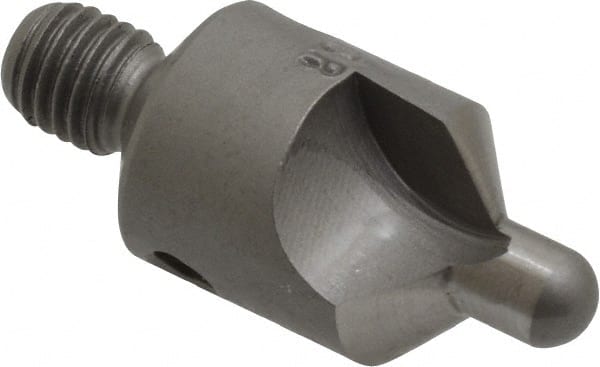 Made in USA - 2-1/2" OAL, 1/2" Head Diam, 2 Flute, 100° Incl Angle, Integral Pilot, Adjustable Stop Countersink - Exact Tooling