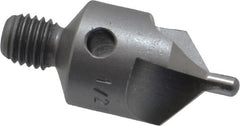 Made in USA - 1-1/8" OAL, 1/2" Head Diam, 3 Flute, 100° Incl Angle, Integral Pilot, Adjustable Stop Countersink - Exact Tooling