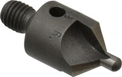 Made in USA - 2-1/2" OAL, 1/2" Head Diam, 3 Flute, 100° Incl Angle, Integral Pilot, Adjustable Stop Countersink - Exact Tooling