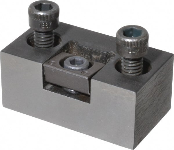 Mitee-Bite - 1/4-20 Screw Thread, 1.23" Wide Serrated Steel Compact Modular Style Screw Mount Toe Clamp - 3,600 Lb Holding Force, 14.5 Lb Ft Torque, 0.024" Throw - Exact Tooling