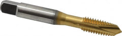 OSG - 3/8-16 UNC, 3 Flute, TiN Finish, High Speed Steel Spiral Point Tap - Plug Chamfer, Right Hand Thread, 2-15/16" OAL, 1-1/4" Thread Length, 0.381" Shank Diam, 3B Class of Fit, Series 288 - Exact Tooling
