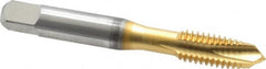 OSG - 3/8-16 UNC, 3 Flute, TiN Finish, High Speed Steel Spiral Point Tap - Plug Chamfer, Right Hand Thread, 2-15/16" OAL, 1-1/4" Thread Length, 0.381" Shank Diam, 2B Class of Fit, Series 288 - Exact Tooling