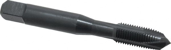 OSG - 3/8-24 UNF, 3 Flute, Oxide Finish, High Speed Steel Spiral Point Tap - Plug Chamfer, Right Hand Thread, 2-15/16" OAL, 1-1/4" Thread Length, 0.381" Shank Diam, 2B Class of Fit, Series 288 - Exact Tooling