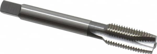 OSG - 7/16-20 UNF, 3 Flute, Bright Finish, High Speed Steel Spiral Point Tap - Plug Chamfer, Right Hand Thread, 3-5/32" OAL, 1-7/16" Thread Length, 0.323" Shank Diam, 2B Class of Fit, Series 288 - Exact Tooling