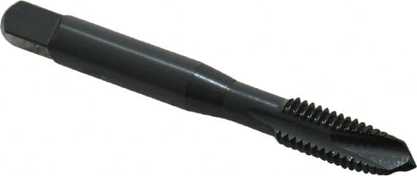OSG - M8x1.25 Metric Coarse, 3 Flute, Oxide Finish, High Speed Steel Spiral Point Tap - Plug Chamfer, Right Hand Thread, 2-23/32" OAL, 1-1/8" Thread Length, 0.318" Shank Diam, 6H Class of Fit, Series 288 - Exact Tooling
