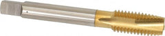 OSG - M12x1.75 Metric Coarse, 3 Flute, TiN Finish, High Speed Steel Spiral Point Tap - Plug Chamfer, Right Hand Thread, 3-3/8" OAL, 1-21/32" Thread Length, 0.367" Shank Diam, 6H Class of Fit, Series 288 - Exact Tooling