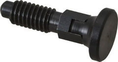 Gibraltar - 3/8-16, 1/4" Max Plunger Diam, 0.25 Lb Init to 2 Lb Final End Force, Locking Knob Handle Plunger - Delrin Knob, 0.94" Body Length, 3/4" Length Under Head/Shoulder, 0.18" Plunger Projection - Exact Tooling