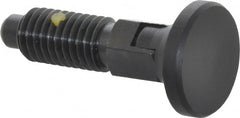 Gibraltar - 1/2-13, 0.31" Max Plunger Diam, 0.5 Lb Init to 1.75 Lb Final End Force, Locking Knob Handle Plunger - Delrin Knob, 1-1/4" Body Length, 1" Length Under Head/Shoulder, 1/4" Plunger Projection - Exact Tooling