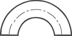 VNE - 2", Unpolished Style, Sanitary Stainless Steel Pipe 180° U Bend - Butt Weld x Butt Weld Connection, Grade 304 - Exact Tooling