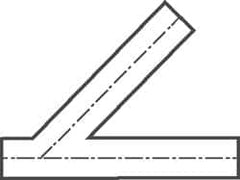 VNE - 1-1/4", Unpolished Style, Sanitary Stainless Steel Pipe 45° Lateral - Butt Weld x Butt Weld x Butt Weld Connection, Grade 316L - Exact Tooling