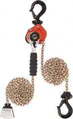 CM - 1,100 Lb Lifting Capacity, 10' Lift Height, Mini-Ratchet Lever Hoist - Made from Chain, 56 Lb Avg Pull to Lift Rated Load, 1 Chain - Exact Tooling