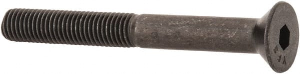 Value Collection - 1/4-28 UNF Hex Socket Drive, 82° Flat Screw - Alloy Steel, Black Oxide Finish, Partially Threaded, 2-1/4" OAL - Exact Tooling