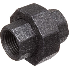 Black Pipe Fittings; Fitting Type: Union; Fitting Size: 3/4″; Material: Malleable Iron; Finish: Black; Fitting Shape: Straight; Thread Standard: NPT; Connection Type: Threaded; Lead Free: No; Standards: ASME B16.39; ASME B1.2.1