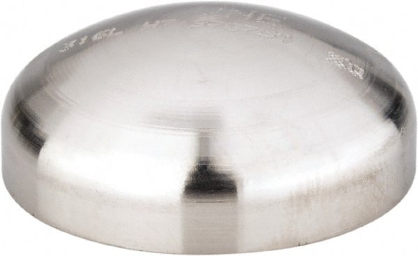 VNE - 1", Unpolished Style, Sanitary Stainless Steel Pipe End Cap - Butt Weld Connection, Grade 316L - Exact Tooling