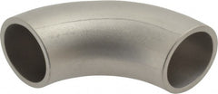 VNE - 3/4", Unpolished Style, Sanitary Stainless Steel Pipe 90° Elbow - Butt Weld x Butt Weld Connection, Grade 304 - Exact Tooling
