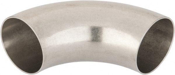 VNE - 2-1/2", Unpolished Style, Sanitary Stainless Steel Pipe 90° Elbow - Butt Weld x Butt Weld Connection, Grade 316L - Exact Tooling
