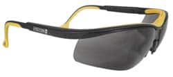 DeWALT - Smoke Lenses, Framed Safety Glasses - Anti-Fog, Scratch Resistant, Black/Yellow Plastic Frame, Adjustable Temples, Size Universal, Wrap Around - Exact Tooling