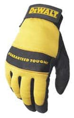 DeWALT - Size XL (10) Synthetic Leather General Protection Work Gloves - For General Purpose, Uncoated, Hook & Loop Cuff, Full Fingered, Black/Yellow, Paired - Exact Tooling