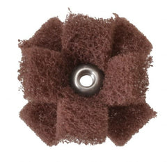 Merit Abrasives - 1-1/2" Diam Medium Density Cross Buff - 2 Plys, 8-32 Thread, Very Fine Grade, 23,000 Max RPM - Exact Tooling