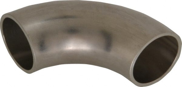 VNE - 1", Unpolished Style, Sanitary Stainless Steel Pipe 90° Elbow - Butt Weld x Butt Weld Connection, Grade 304 - Exact Tooling