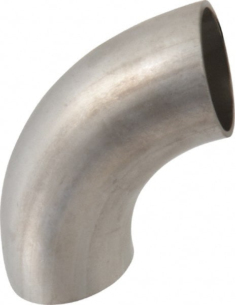 VNE - 1-1/4", Unpolished Style, Sanitary Stainless Steel Pipe 90° Elbow - Butt Weld x Butt Weld Connection, Grade 304 - Exact Tooling