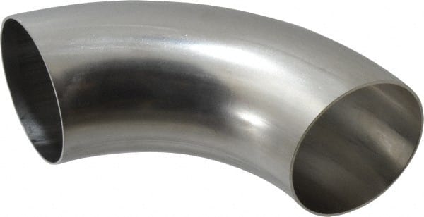 VNE - 3", Unpolished Style, Sanitary Stainless Steel Pipe 90° Elbow - Butt Weld x Butt Weld Connection, Grade 304 - Exact Tooling