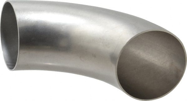 VNE - 4", Unpolished Style, Sanitary Stainless Steel Pipe 90° Elbow - Butt Weld x Butt Weld Connection, Grade 304 - Exact Tooling