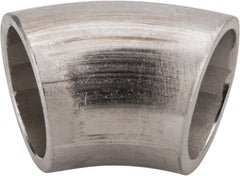 VNE - 3/4", Unpolished Style, Sanitary Stainless Steel Pipe 45° Elbow - Butt Weld x Butt Weld Connection, Grade 304 - Exact Tooling