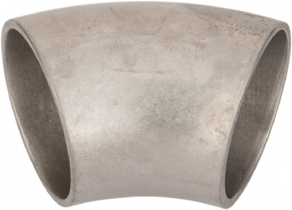 VNE - 1-1/4", Unpolished Style, Sanitary Stainless Steel Pipe 45° Elbow - Butt Weld x Butt Weld Connection, Grade 316L - Exact Tooling