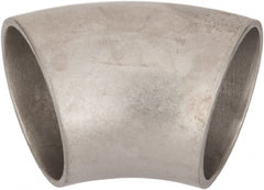 VNE - 1-1/4", Unpolished Style, Sanitary Stainless Steel Pipe 45° Elbow - Butt Weld x Butt Weld Connection, Grade 316L - Exact Tooling