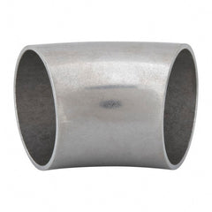 VNE - 1-1/2", Unpolished Style, Sanitary Stainless Steel Pipe 45° Elbow - Butt Weld x Butt Weld Connection, Grade 304 - Exact Tooling