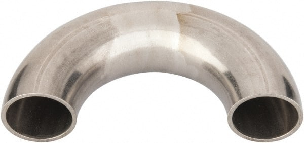 VNE - 1", Unpolished Style, Sanitary Stainless Steel Pipe 180° U Bend - Butt Weld x Butt Weld Connection, Grade 304 - Exact Tooling