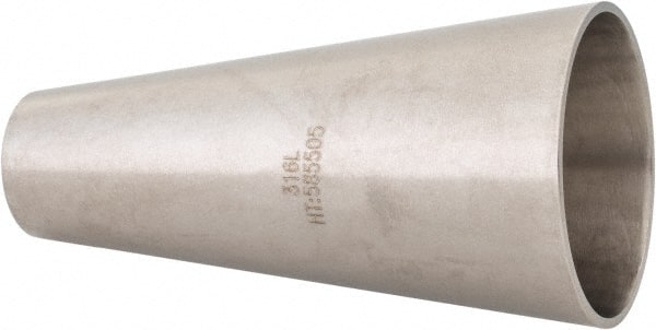 VNE - 2 x 1", Unpolished Style, Sanitary Stainless Steel Pipe Concentric Reducer - Butt Weld x Butt Weld Connection, Grade 316L - Exact Tooling