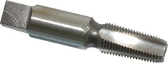 Interstate - 1/8-27 NPT Thread, 4 Flute Standard Pipe Tap - 2-1/8" OAL, 3/4" Thread Length, 7/16" Shank Diam, Bright Finish, High Speed Steel - Exact Tooling