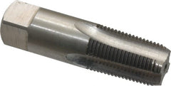 Interstate - 3/8-18 NPT Thread, 4 Flute Standard Pipe Tap - 2-9/16" OAL, 1-1/16" Thread Length, 0.7" Shank Diam, Bright Finish, High Speed Steel - Exact Tooling