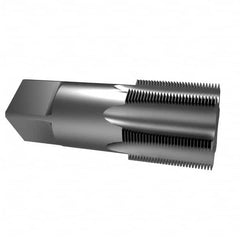 Interstate - 1-1/2 - 11-1/2 NPT Thread, 7 Flute Standard Pipe Tap - 4-1/4" OAL, 1-3/4" Thread Length, 1-1/2" Shank Diam, Bright Finish, High Speed Steel - Exact Tooling