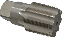 Interstate - 2-1/2 - 8 NPT Thread, 8 Flute Standard Pipe Tap - 5-1/2" OAL, 2-9/16" Thread Length, 2-1/4" Shank Diam, Bright Finish, High Speed Steel - Exact Tooling