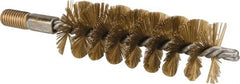 Value Collection - 1-1/2" Diam Helical Brass Tube Brush - 0.012" Filament Diam, 4-1/4" Brush Length, 7-1/2" OAL, 1/2-12 Male Shank - Exact Tooling