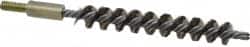 Value Collection - 1/2" Diam Helical Stainless Steel Tube Brush - 0.012" Filament Diam, 3-1/2" Brush Length, 5-1/2" OAL, 1/4-20 Male Shank - Exact Tooling